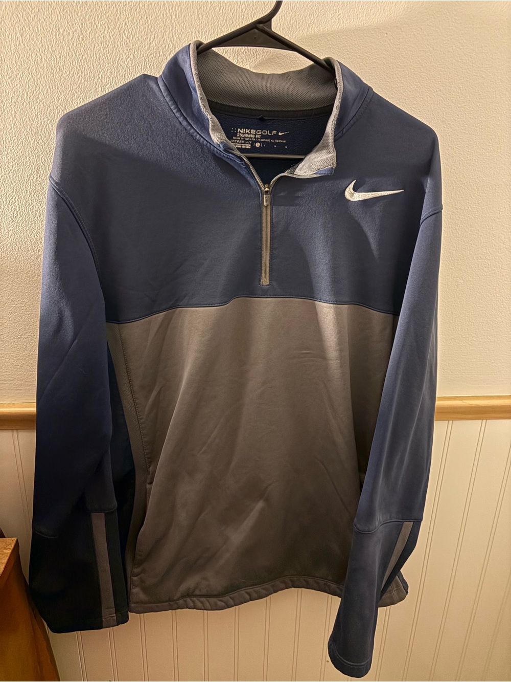 Nike Golf Men’s Large Blue Gray Dri-FIT Quarter-Zip Pullover